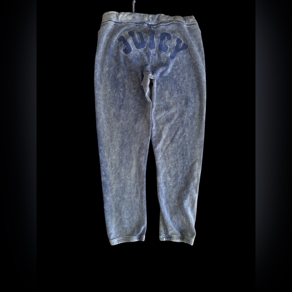 Y2K vintage Juicy Couture Blue  denim cotton Sweatpants JUICY rear logo  L large